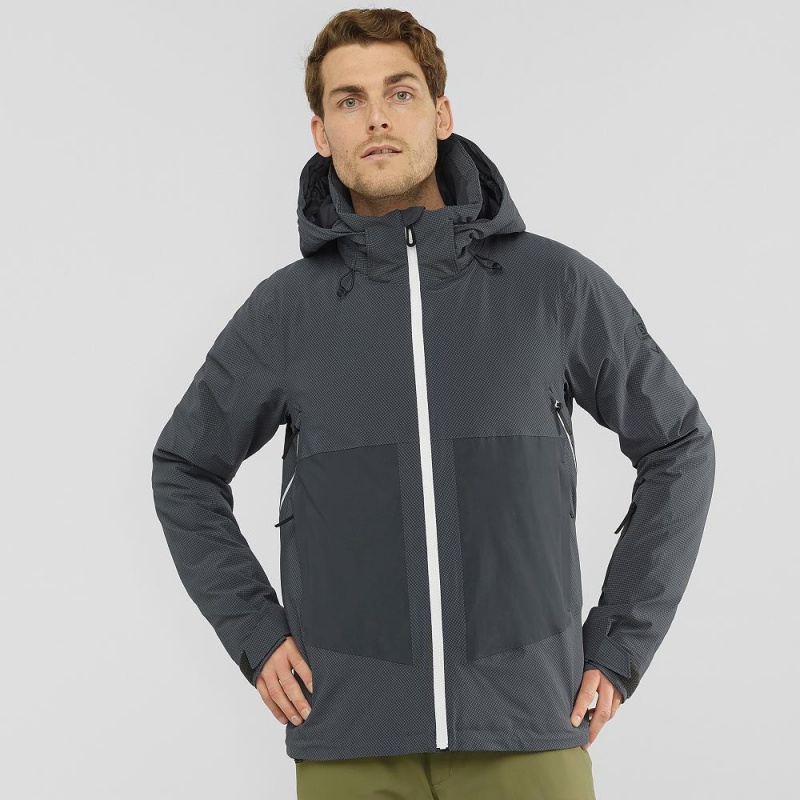 Pánské Lyžařské Bundy Salomon Epic Jacket M Gray | 06541-PTUZ