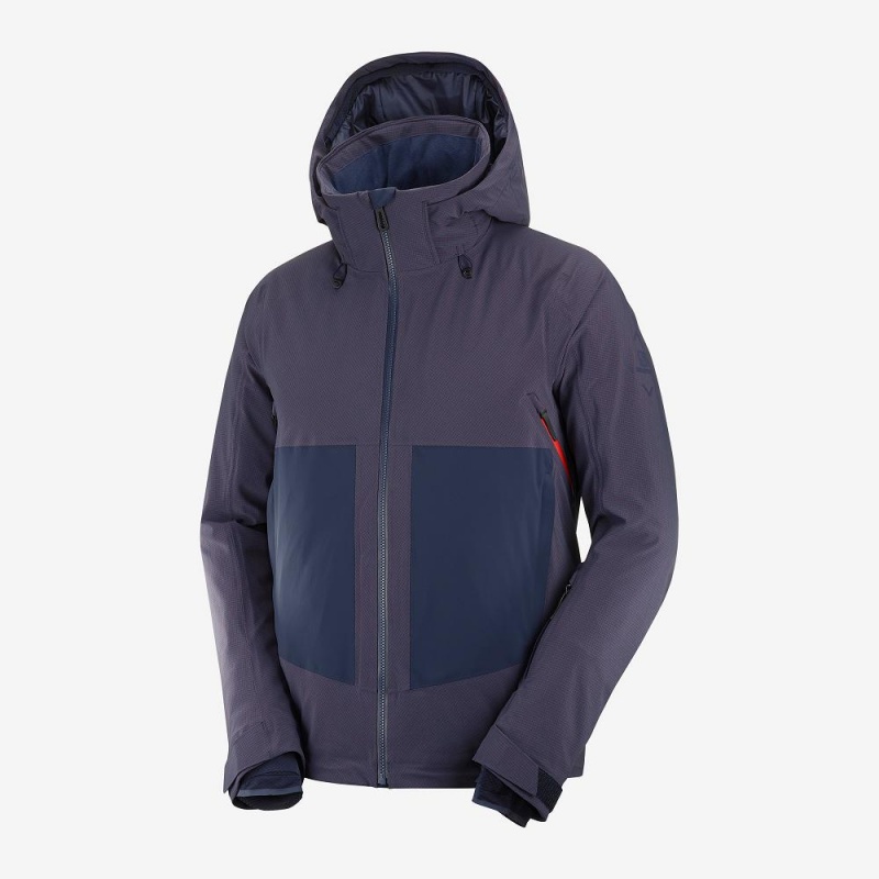 Pánské Lyžařské Bundy Salomon Epic Jacket M Tmavě Blankyt | 89230-FTNI