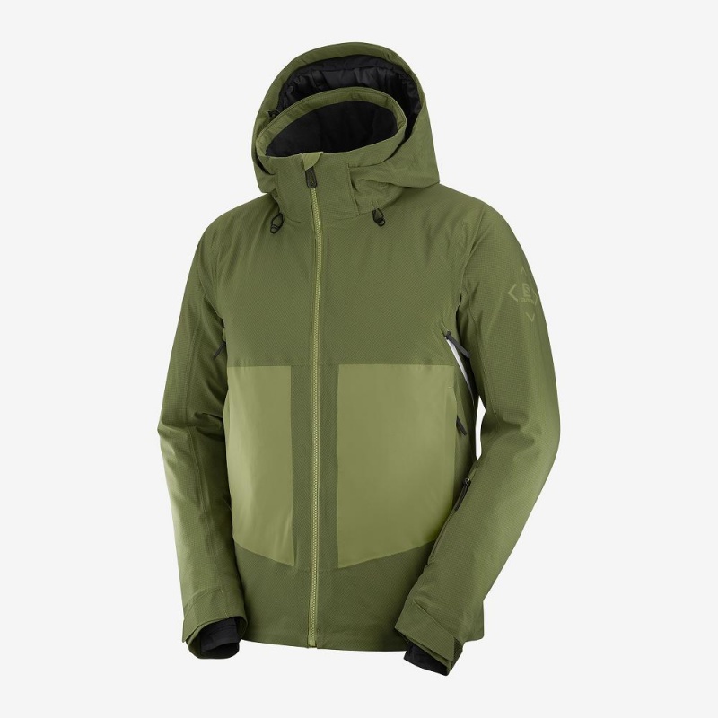 Pánské Lyžařské Bundy Salomon Epic Jacket M Zelene | 70891-BHFM