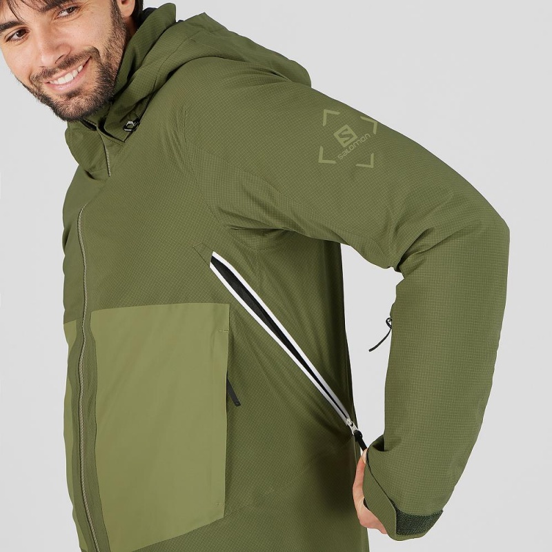 Pánské Lyžařské Bundy Salomon Epic Jacket M Zelene | 70891-BHFM