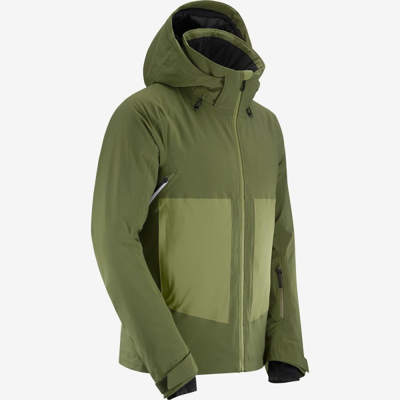 Pánské Lyžařské Bundy Salomon Epic Jacket M Zelene | 70891-BHFM