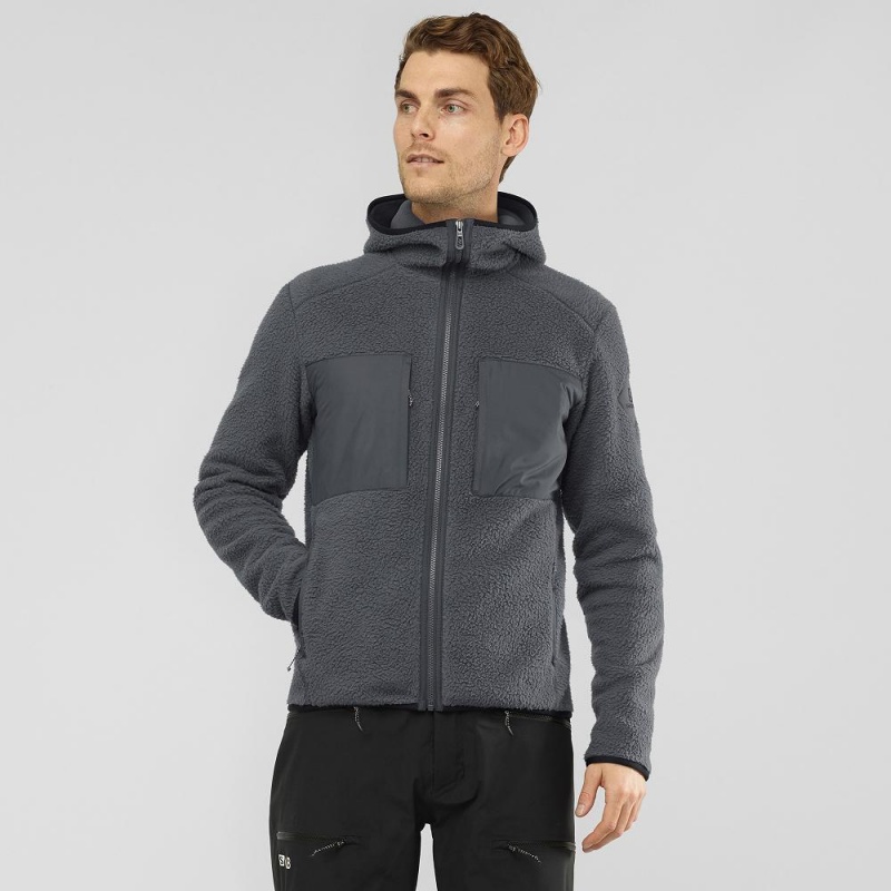 Pánské Lyžařské Bundy Salomon Essential Warm Teddy Gray | 79402-IZAP