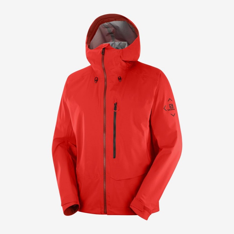 Pánské Lyžařské Bundy Salomon Outpeak 3L Light Shell Jacket M Červené | 71925-RBCV