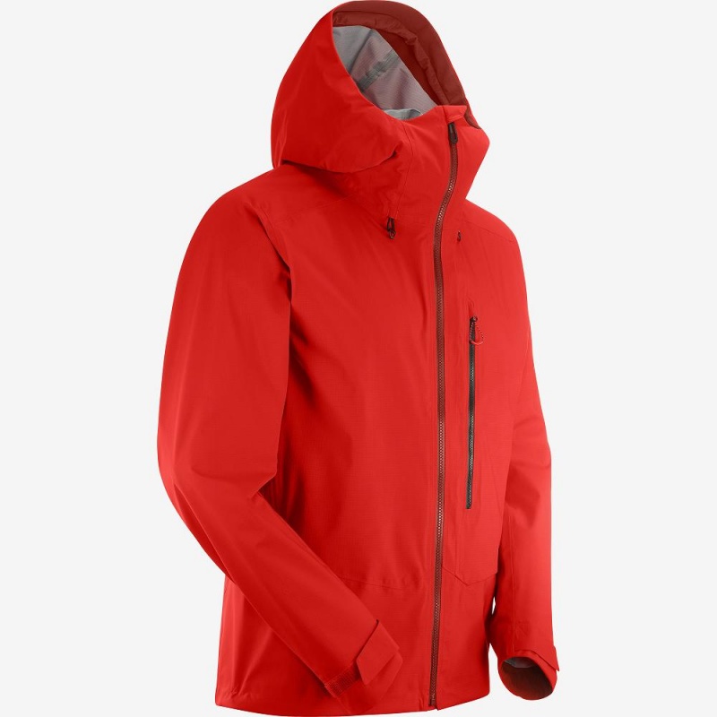 Pánské Lyžařské Bundy Salomon Outpeak 3L Light Shell Jacket M Červené | 71925-RBCV