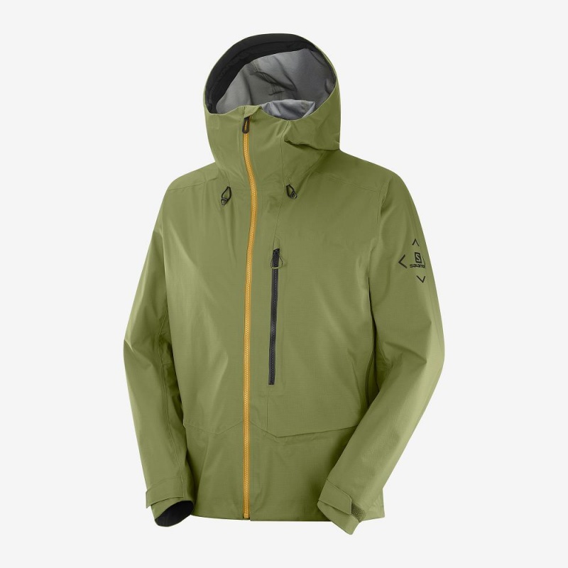 Pánské Lyžařské Bundy Salomon Outpeak 3L Light Shell Jacket M Zelene | 59371-HZVW