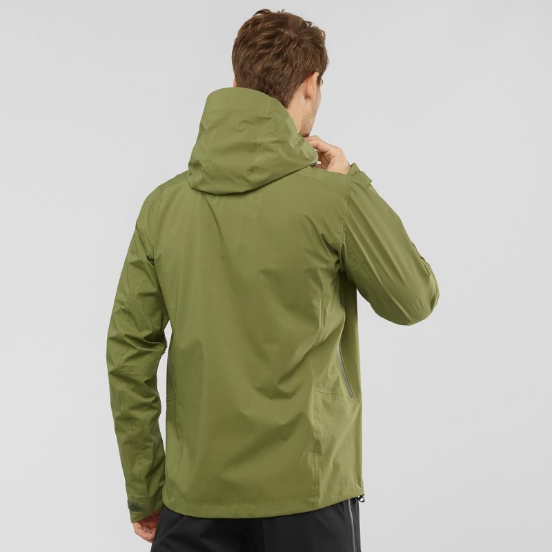 Pánské Lyžařské Bundy Salomon Outpeak 3L Light Shell Jacket M Zelene | 59371-HZVW