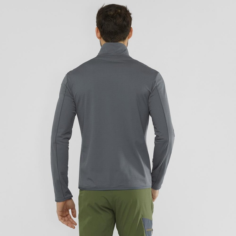 Pánské Lyžařské Bundy Salomon Outrack Half Zip Mid M Gray | 18759-XWDQ