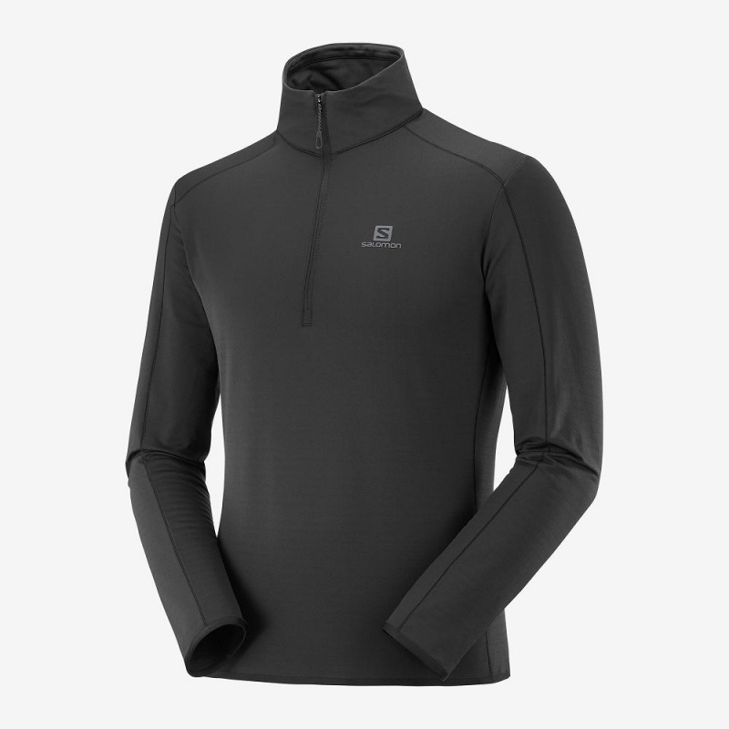 Pánské Lyžařské Bundy Salomon Outrack Half Zip Mid M Černé | 89670-DGSH