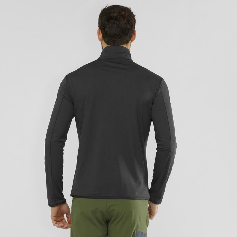 Pánské Lyžařské Bundy Salomon Outrack Half Zip Mid M Černé | 89670-DGSH