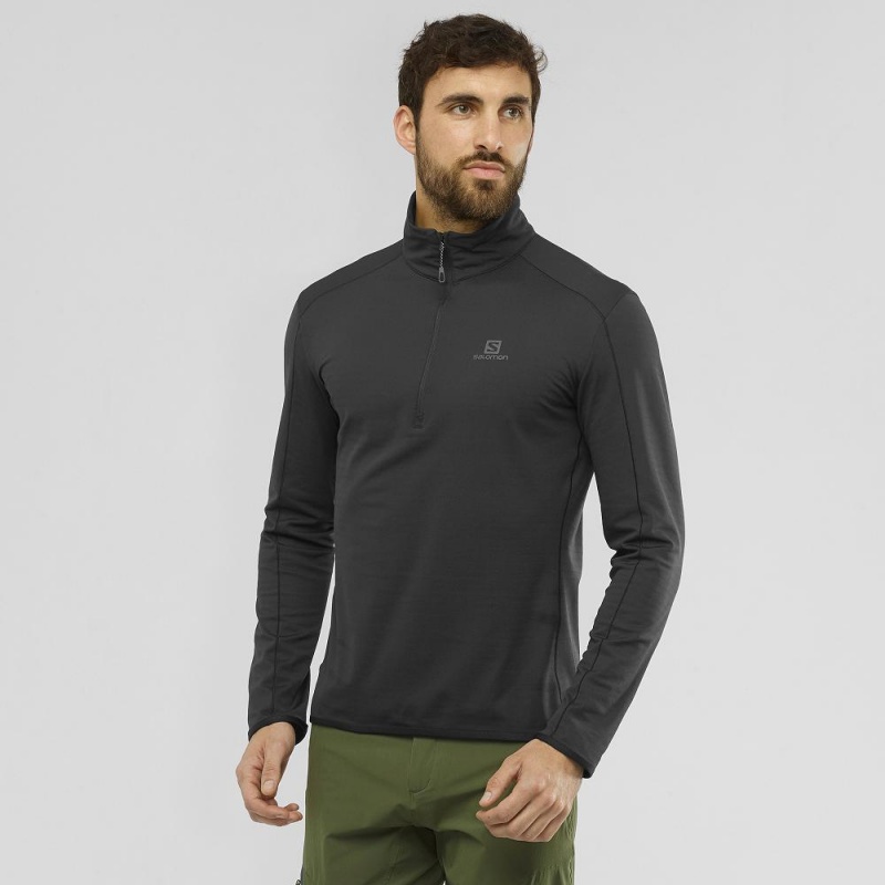 Pánské Lyžařské Bundy Salomon Outrack Half Zip Mid M Černé | 89670-DGSH