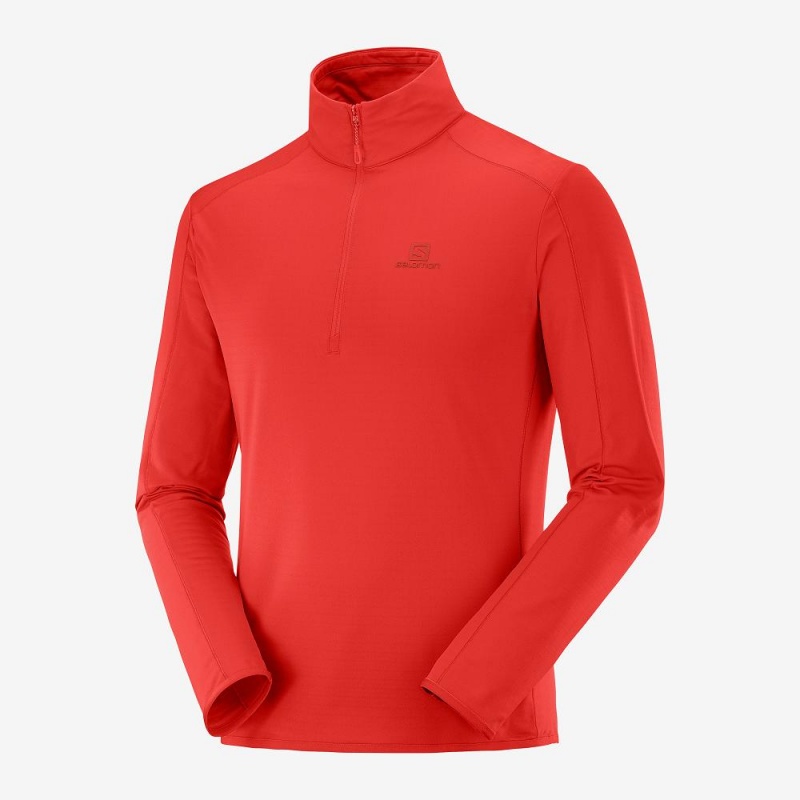 Pánské Lyžařské Bundy Salomon Outrack Half Zip Mid M Červené | 60527-WUDG