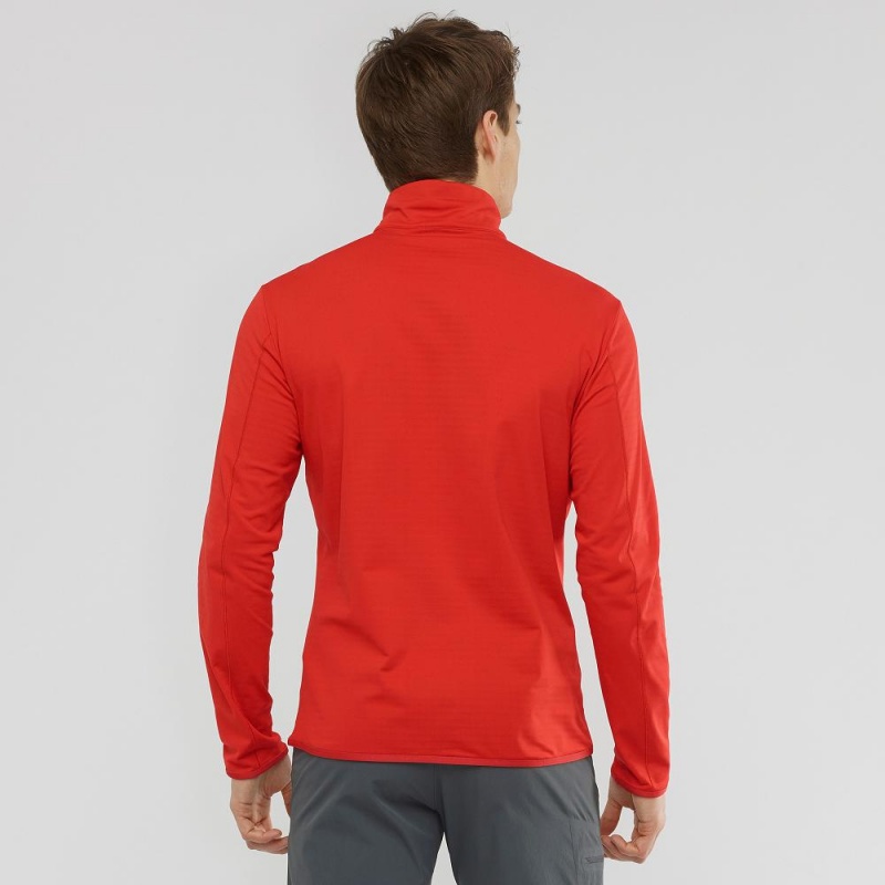 Pánské Lyžařské Bundy Salomon Outrack Half Zip Mid M Červené | 60527-WUDG