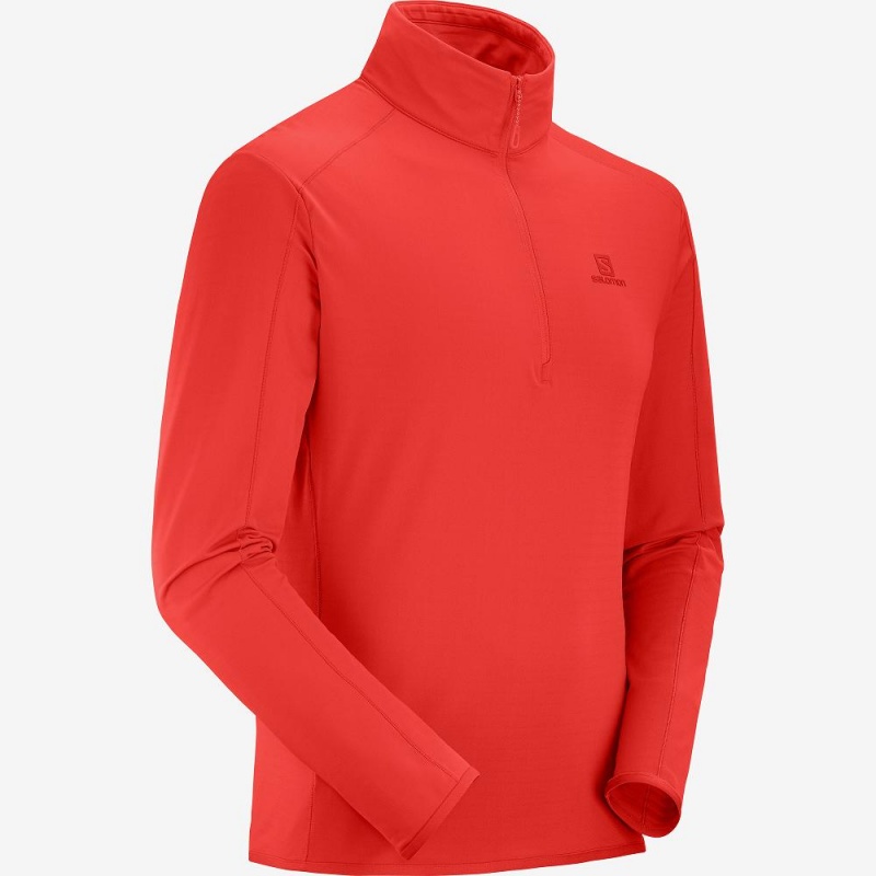 Pánské Lyžařské Bundy Salomon Outrack Half Zip Mid M Červené | 60527-WUDG