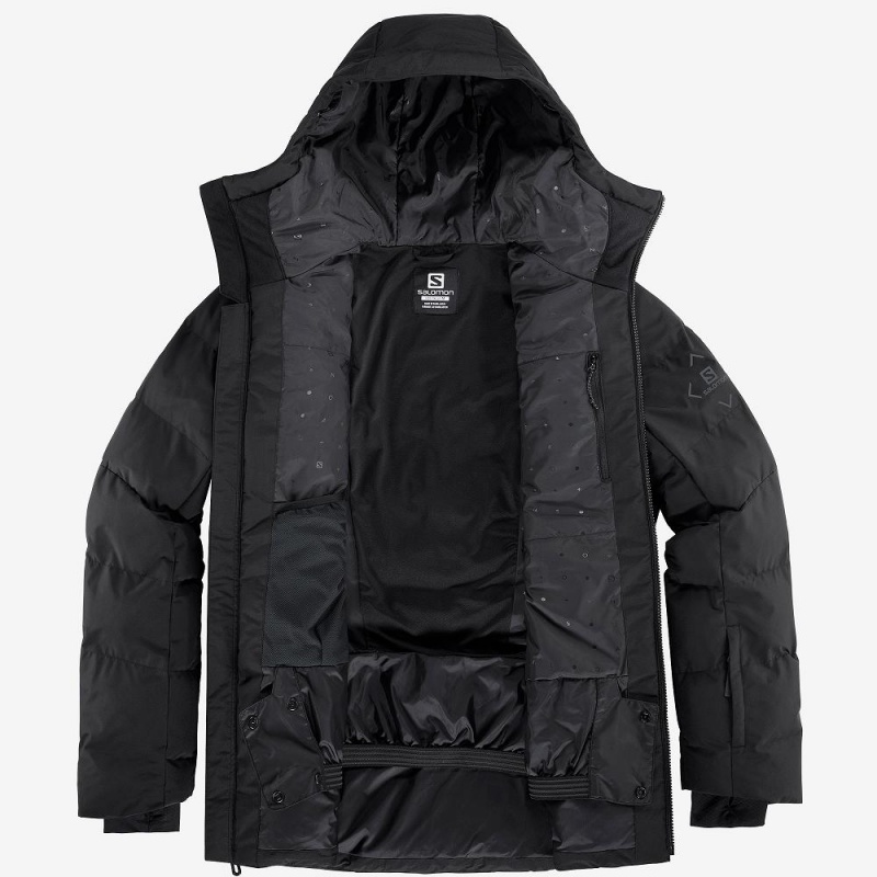 Pánské Lyžařské Bundy Salomon Snowshelter Jacket M Černé | 85063-DYET