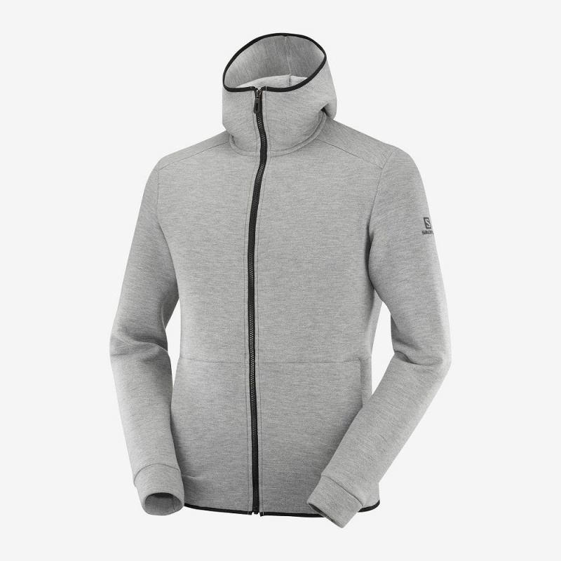 Pánské Mikina s Kapucí Salomon Essential Warm Gray | 17564-NOLF