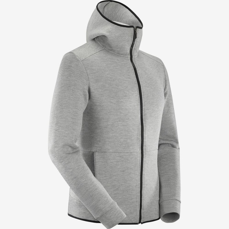 Pánské Mikina s Kapucí Salomon Essential Warm Gray | 17564-NOLF