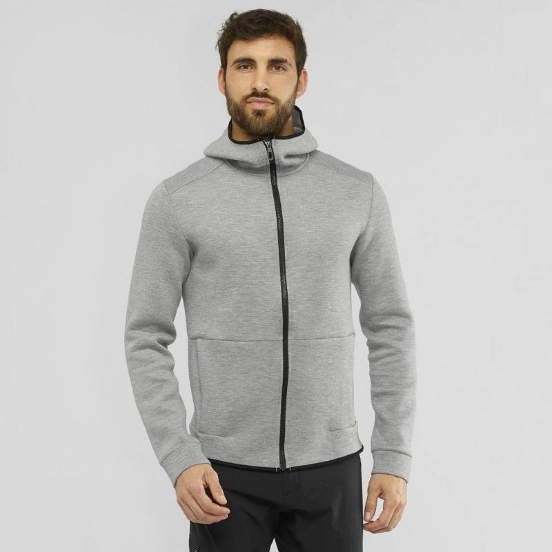 Pánské Mikina s Kapucí Salomon Essential Warm Gray | 17564-NOLF