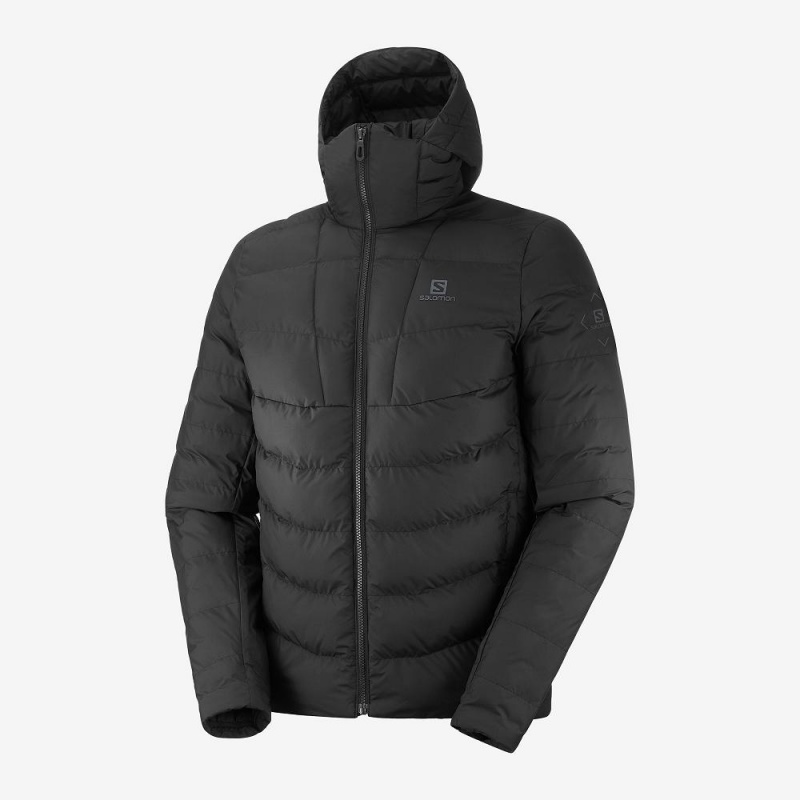 Pánské Mikina s Kapucí Salomon Essential Xwarm Insulated Černé | 38076-MTXS