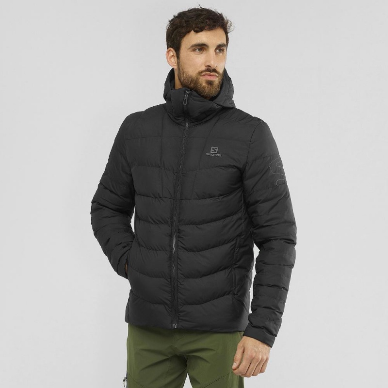 Pánské Mikina s Kapucí Salomon Essential Xwarm Insulated Černé | 38076-MTXS