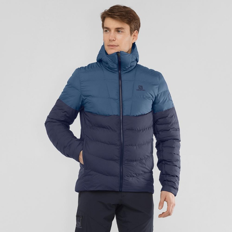 Pánské Mikina s Kapucí Salomon Essential Xwarm Insulated Tmavě Blankyt | 68405-PSTZ