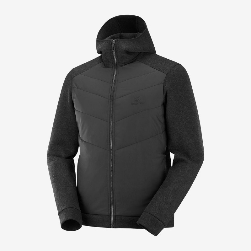 Pánské Mikina s Kapucí Salomon Essential Xwarm Hybridní Černé | 08397-AGSV