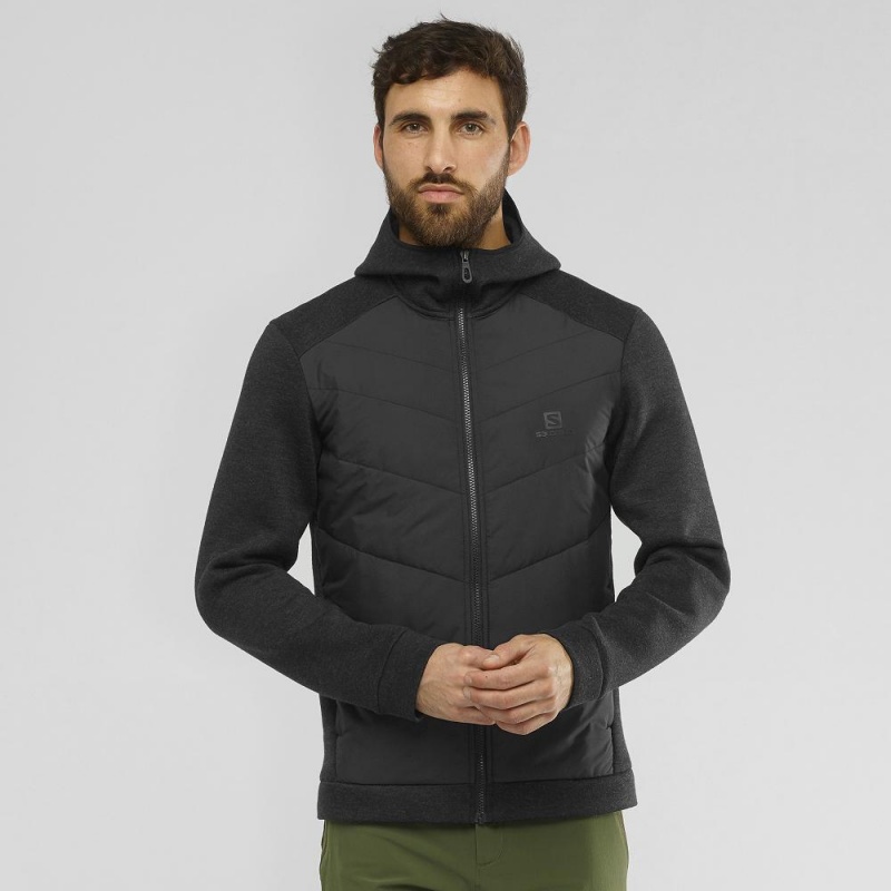 Pánské Mikina s Kapucí Salomon Essential Xwarm Hybridní Černé | 08397-AGSV