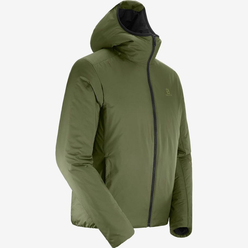 Pánské Mikina s Kapucí Salomon Outrack Insulated Zelene | 60439-IZSE