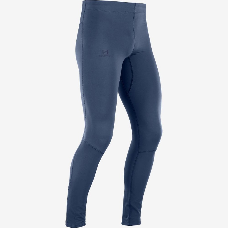 Pánské Punčochové Kalhoty Salomon Agile Warm Tight M Tmavě Blankyt | 69023-NUVI