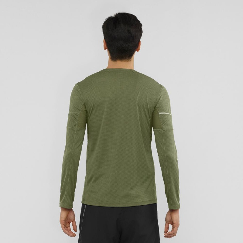 Pánské Topy Salomon Agile Ls Tee M Zelene | 03682-OSCQ