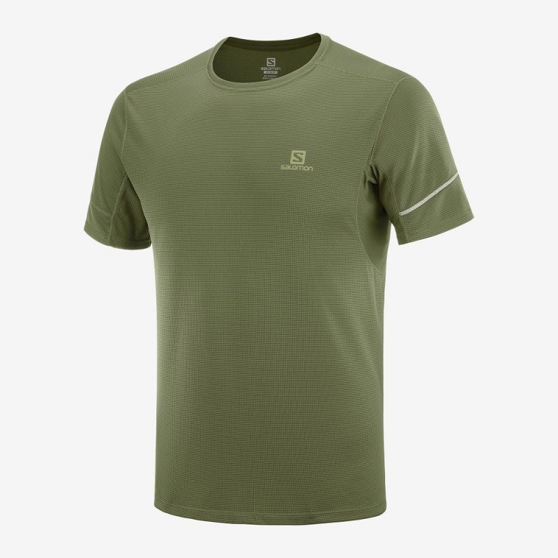 Pánské Topy Salomon Agile Ss Tee M Zelene | 42791-FNAC