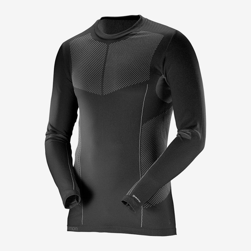 Pánské Topy Salomon Primo Warm Seamless Tee M Černé | 56129-BLXV