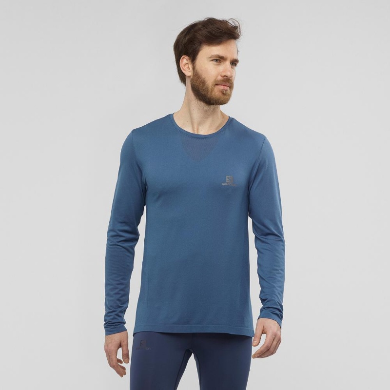 Pánské Topy Salomon Sense Ls Tee M Tmavě Blankyt | 96238-SVMF