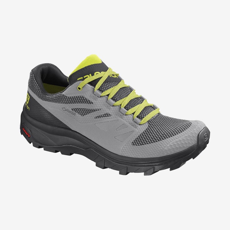 Pánské Trekking Salomon Outline Gore-Tex Stříbrné | 39547-GTDW