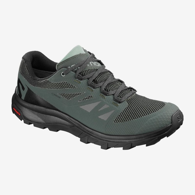 Pánské Trekking Salomon Outline Gore-Tex Zelene | 65374-FUSY