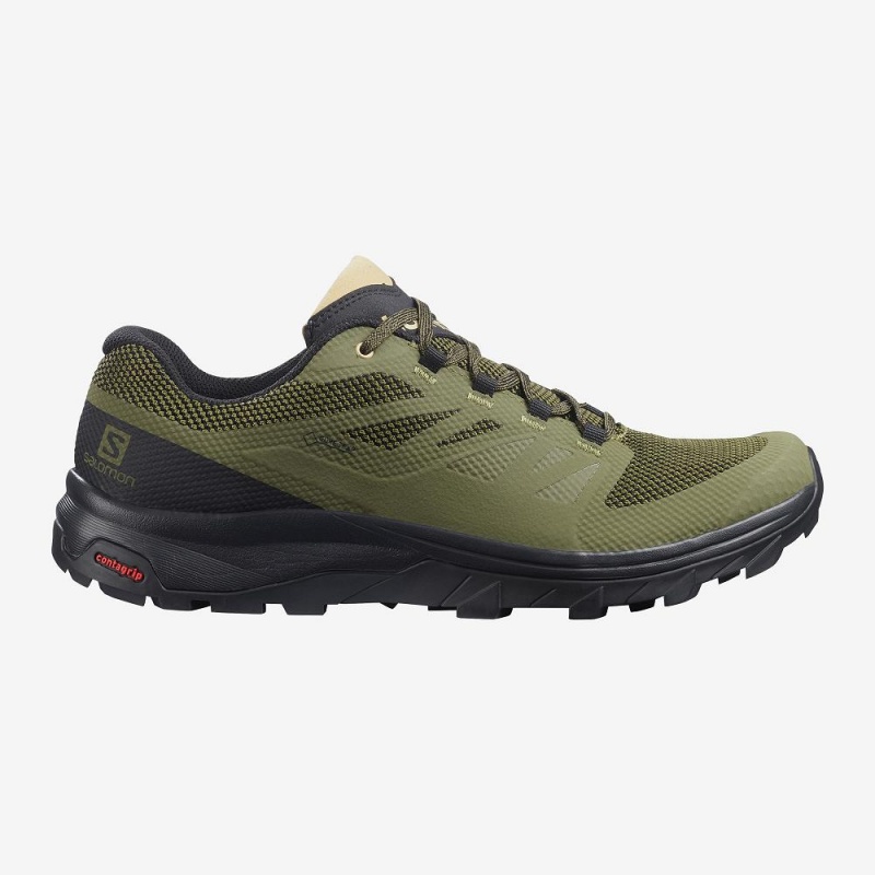 Pánské Trekking Salomon Outline Široké Gore-Tex Zelene | 96145-CXGK